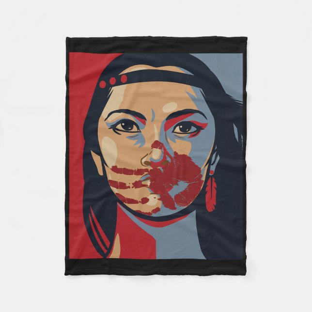 Mmiw Awareness Indigene Frau Art Stolen Schwester Fleecedecke (Vorderseite)