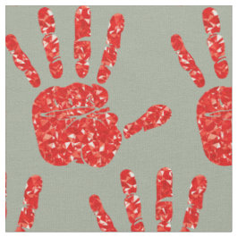 MMIW Red Hand Jewelen Muster Gray Green Stoff