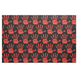 MMIW Red Hand Jewelen Muster Schwarz Stoff