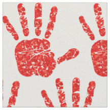 MMIW Rouge Motif à la main en tissu blanc