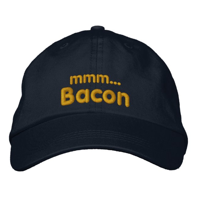 MMM ... Bacon Love Bestickte Baseballkappe (Vorderseite)