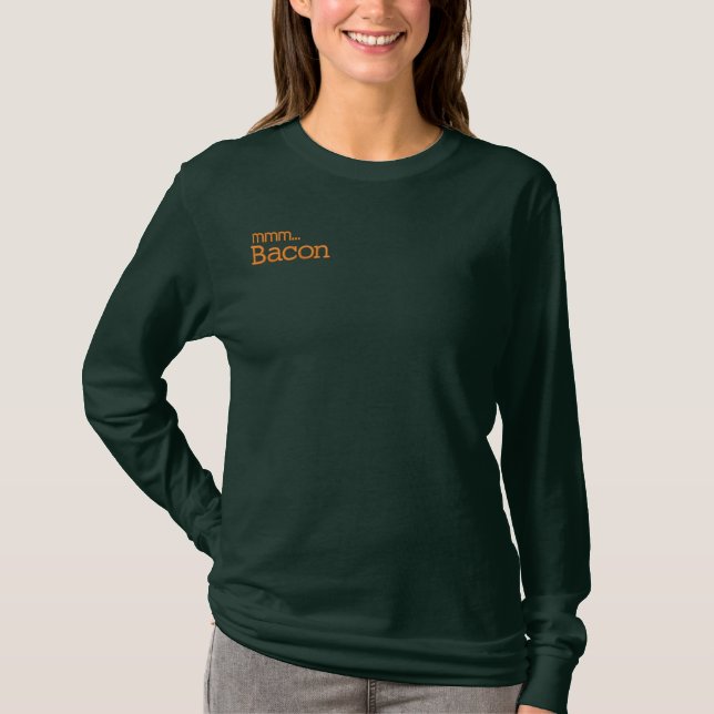 MMM ... Bacon Love Besticktes Langarmshirt (Vorderseite)