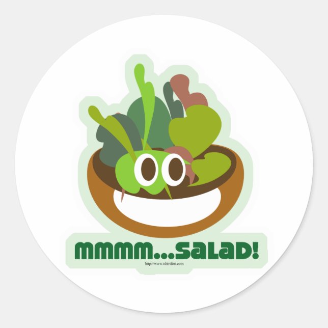 Mmmm Salat Runder Aufkleber (Vorderseite)