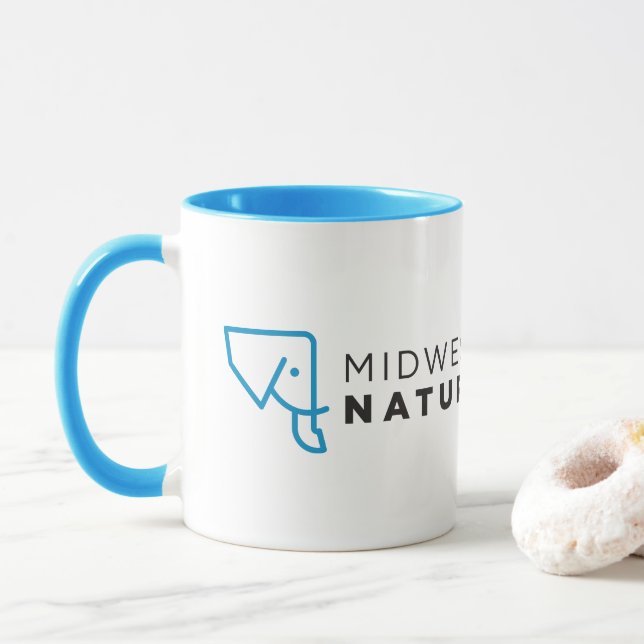 MMNH blaue weiße Logo-Tasse Tasse (Mit Donut)