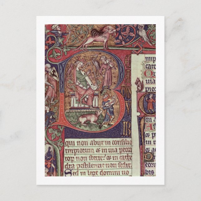 Mms 9961-2 Historiated Initial 'B' from the Peterb Postkarte (Vorderseite)