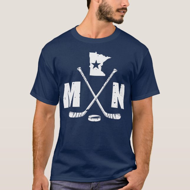 Mn Hockey der Staat des Eishockeygeschenks T-Shirt (Vorderseite)