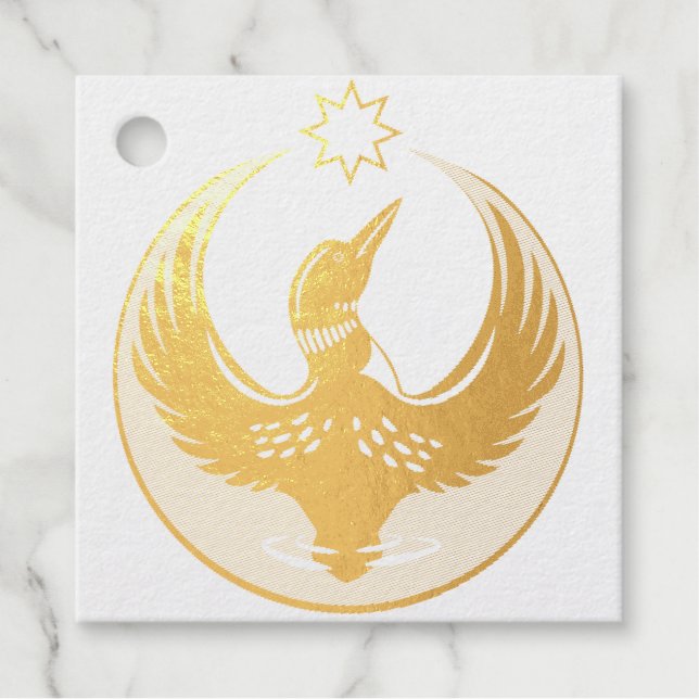 MN Loon Rising Geschenkanhänger (Vorderseite)