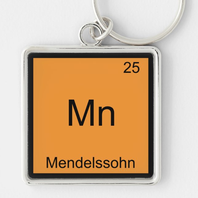 Mn - Mendelssohn Funny Chemistry Element Symbol Schlüsselanhänger (Vorne)