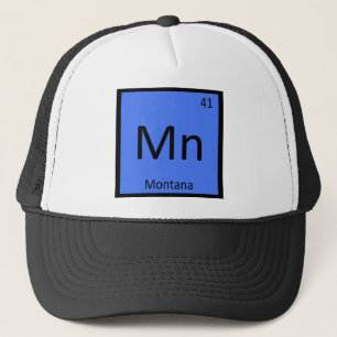 Mn - Montana Staat Chemie Periodensystem Symbol Truckerkappe