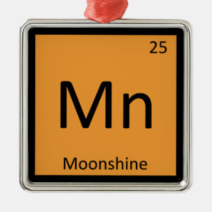 Mn - Moonshine Chemistry Periodic Table Symbol Silbernes Ornament