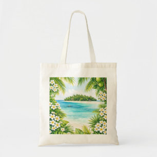 Mnemba-Insel Tropisches Paradies Palme & Plumeria Tragetasche