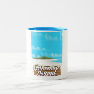 Mnemba Island Reiseplakat Zweifarbige Tasse