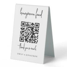 Mnimalist Script Qr Code Honeymoon Fund Hochzeit