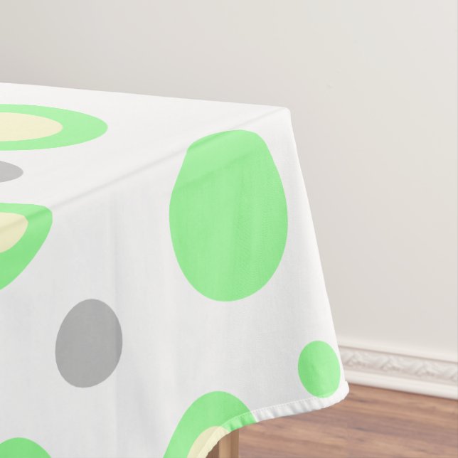 Mnit Green Cream Light Gray Polka Dots Tischdecke (Beispiel)