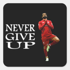 Mo salah nie aufgeben Comic Cartoon T - Shirt Quadratischer Aufkleber