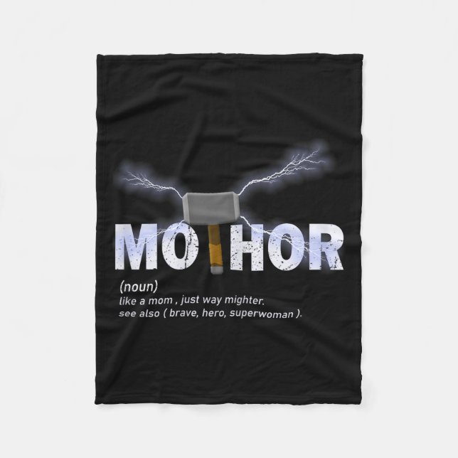 Mo-thor wie Mutter Weg mächtiger lustiger Mutterta Fleecedecke (Vorderseite)