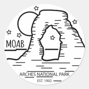 Moab Arches Nationalpark California Runder Aufkleber