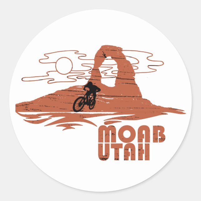 Moab mtb Mountainbike Runder Aufkleber (Vorderseite)