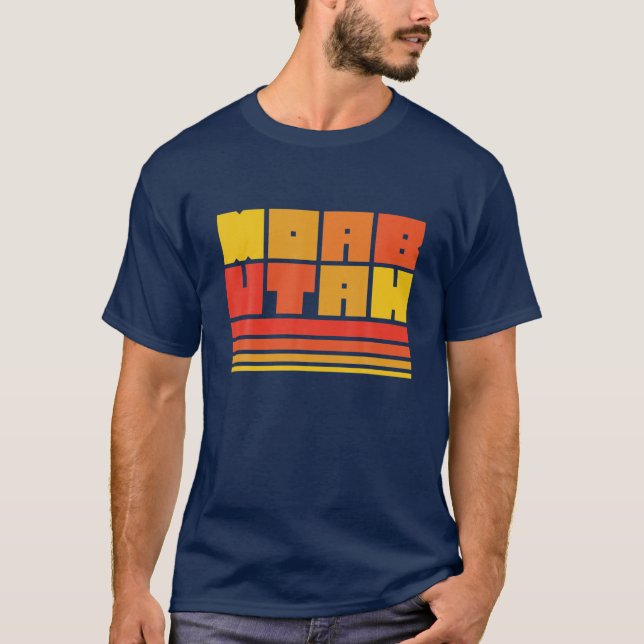 Moab Utah Arches Nationalpark Typografie Retro T-Shirt (Vorderseite)