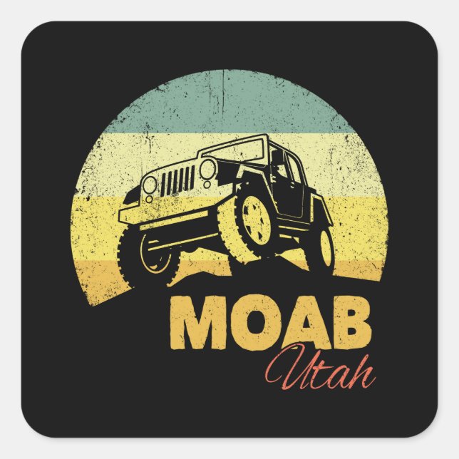 Moab Utah Geschenk für Off Roading - Utah Souvenir Quadratischer Aufkleber (Vorderseite)