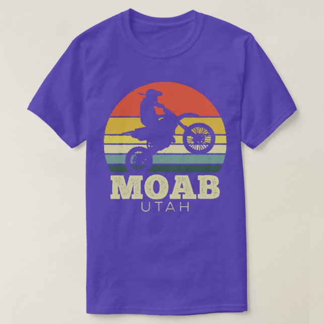 Moab Utah Motorrad Vintag Sunset T-Shirt (Design vorne)