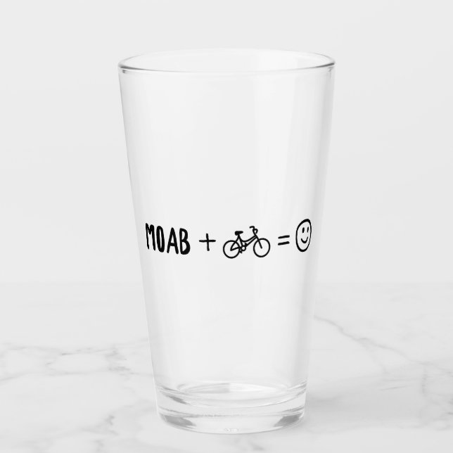 Moab Utah Plus Fahrräder Macht Dich Glücklich Glas (Vorderseite)