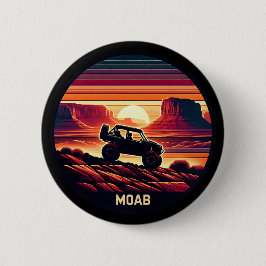 Moab Utah UTV Sunset Red Rocks Button