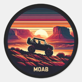 Moab Utah UTV Sunset Red Rocks Runder Aufkleber