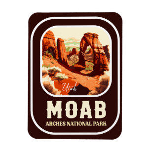 Moab Utah Vintag Sunset Arches Adventure Outdoor Magnet