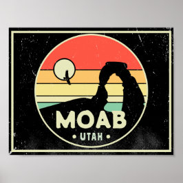 Moab Utah Vintag Wüste Sunset Retro Souvenir 80er Poster