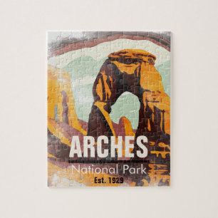 Moab Utah Vintage Sonnenuntergang Bögen Aquarell O
