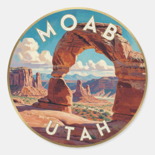 Moab Utah Wüsten-Canyon-Landschaft Runder Aufkleber