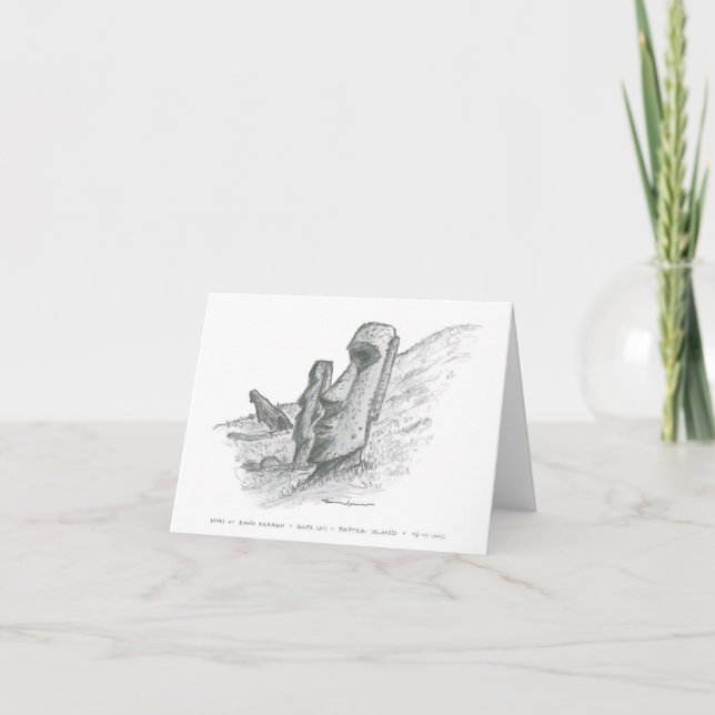 Moai, Osterinsel, Chile Karte (Vorderseite)