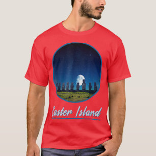 Moai Statue Osterinsel Am Abend Osterinsel84 T-Shirt