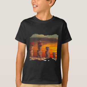 Moai-Statue Osterinsel Langarmshirt  T-Shirt