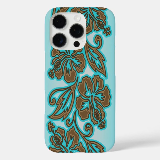 Moana Hibiskus Hawaiian Floral Blend Aqua iPhone 16 Pro Hülle (Rückseite)