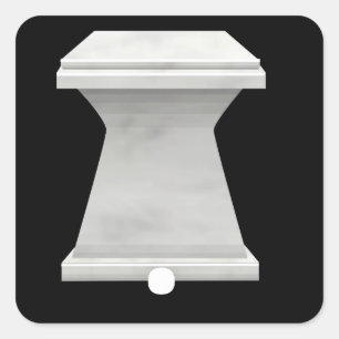 Möbel aus glattem Marmor Quadratischer Aufkleber