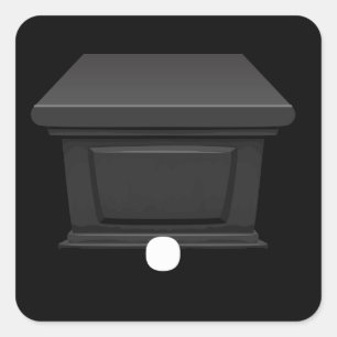 Möbel aus Glitch mit schwarzem Onxy-kurzer Pedest Quadratischer Aufkleber