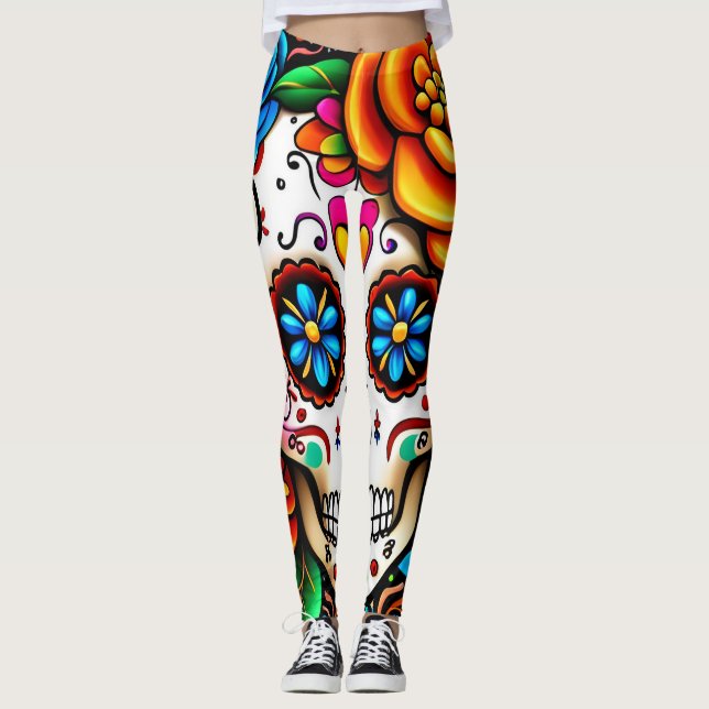 Möbel für Zuckerschädel Leggings (Vorderseite)
