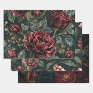 Möbel Heimwerken Dunkle Botanische Geschenkverpack Geschenkpapier Set