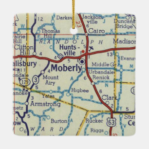 Moberly MO Vintag Map Keramikornament