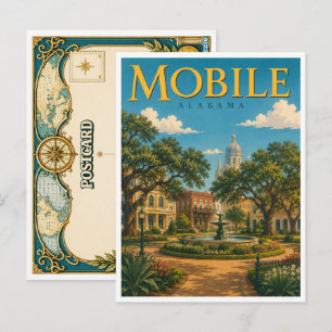 Mobile Alabama Bienville Square GeoSaga Postkarte