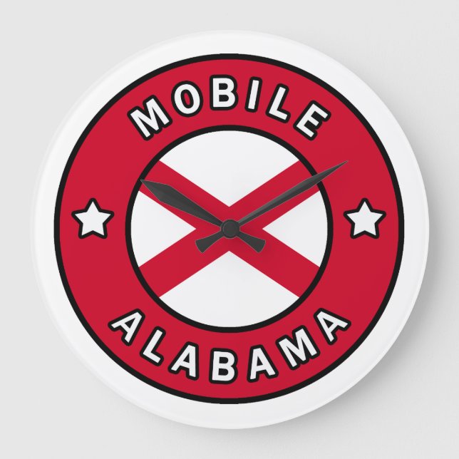Mobile Alabama Große Wanduhr (Vorderseite)