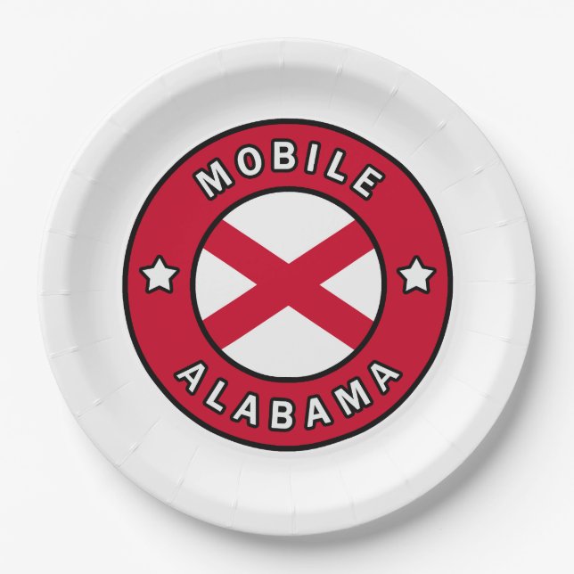 Mobile Alabama Pappteller (Vorderseite)