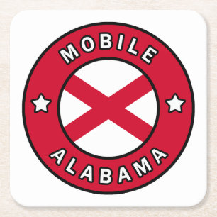 Mobile Alabama Rechteckiger Pappuntersetzer