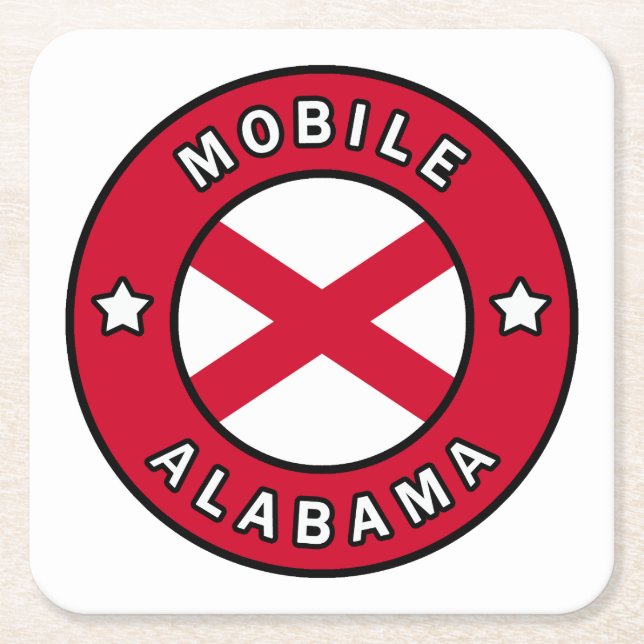 Mobile Alabama Rechteckiger Pappuntersetzer (Vorderseite)