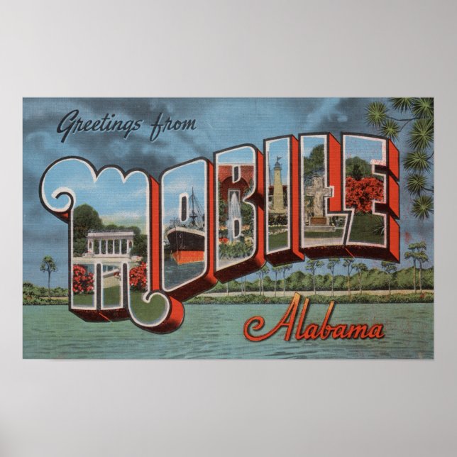 Mobile, Alabama (River Scene) Poster (Vorne)