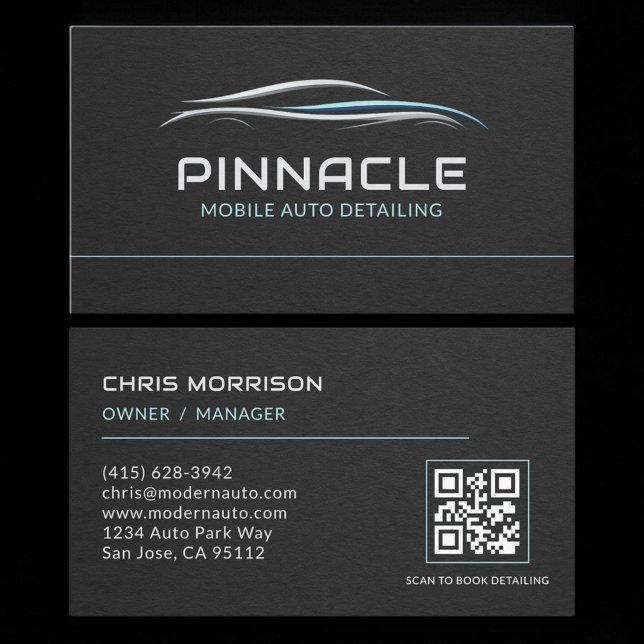 Mobile Auto Detailing QR Code Professional Visitenkarte (Von Creator hochgeladen)