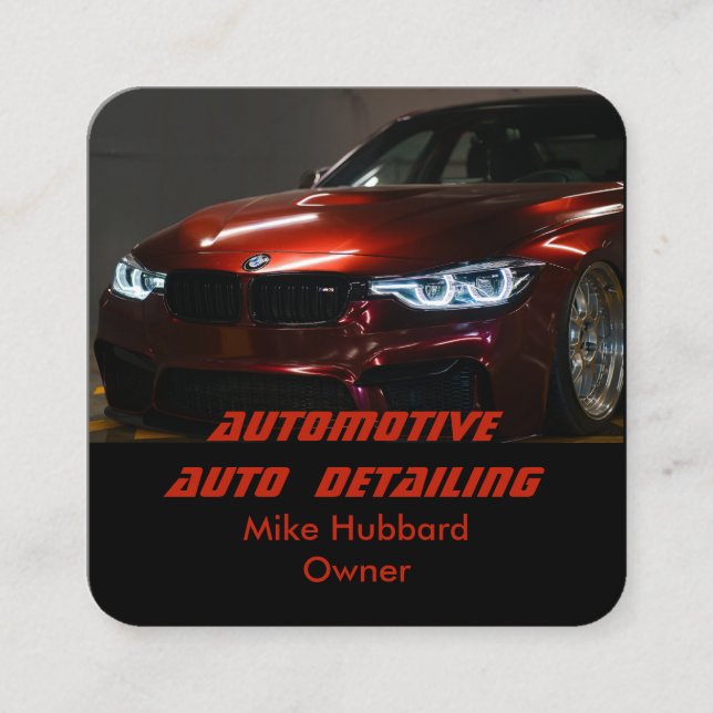 Mobile Auto Detection Service Business Card Quadratische Visitenkarte (Vorderseite)
