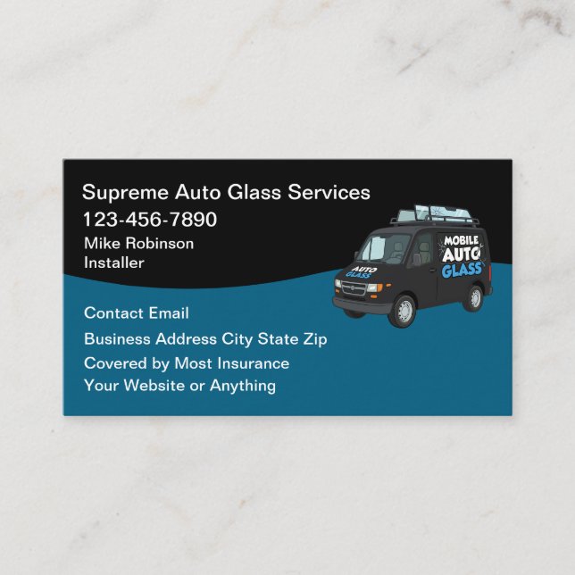Mobile Auto Glass Repair Services  Visitenkarte (Vorderseite)